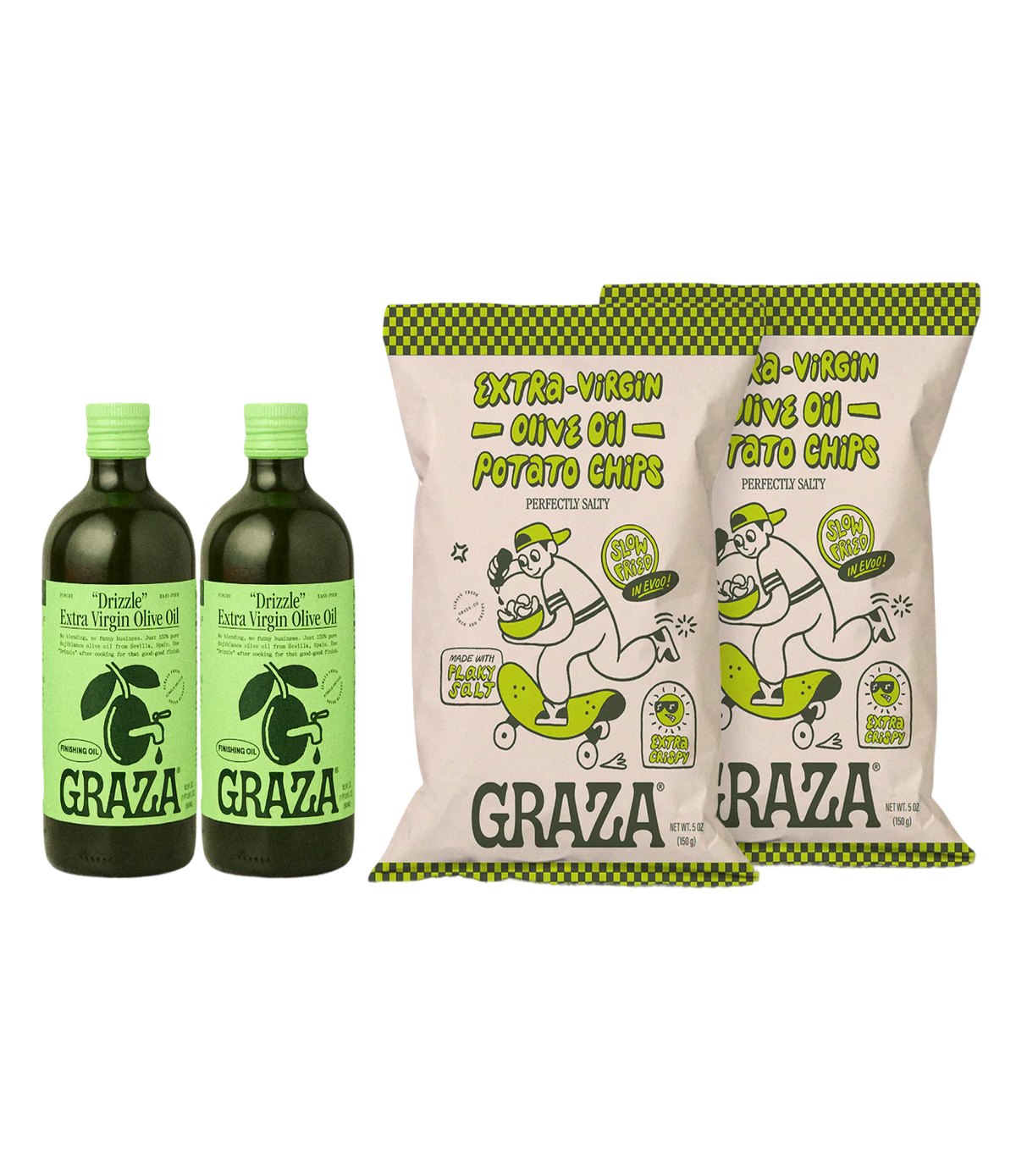 2pk Drizzle Glass and 2pk Chips Bundle